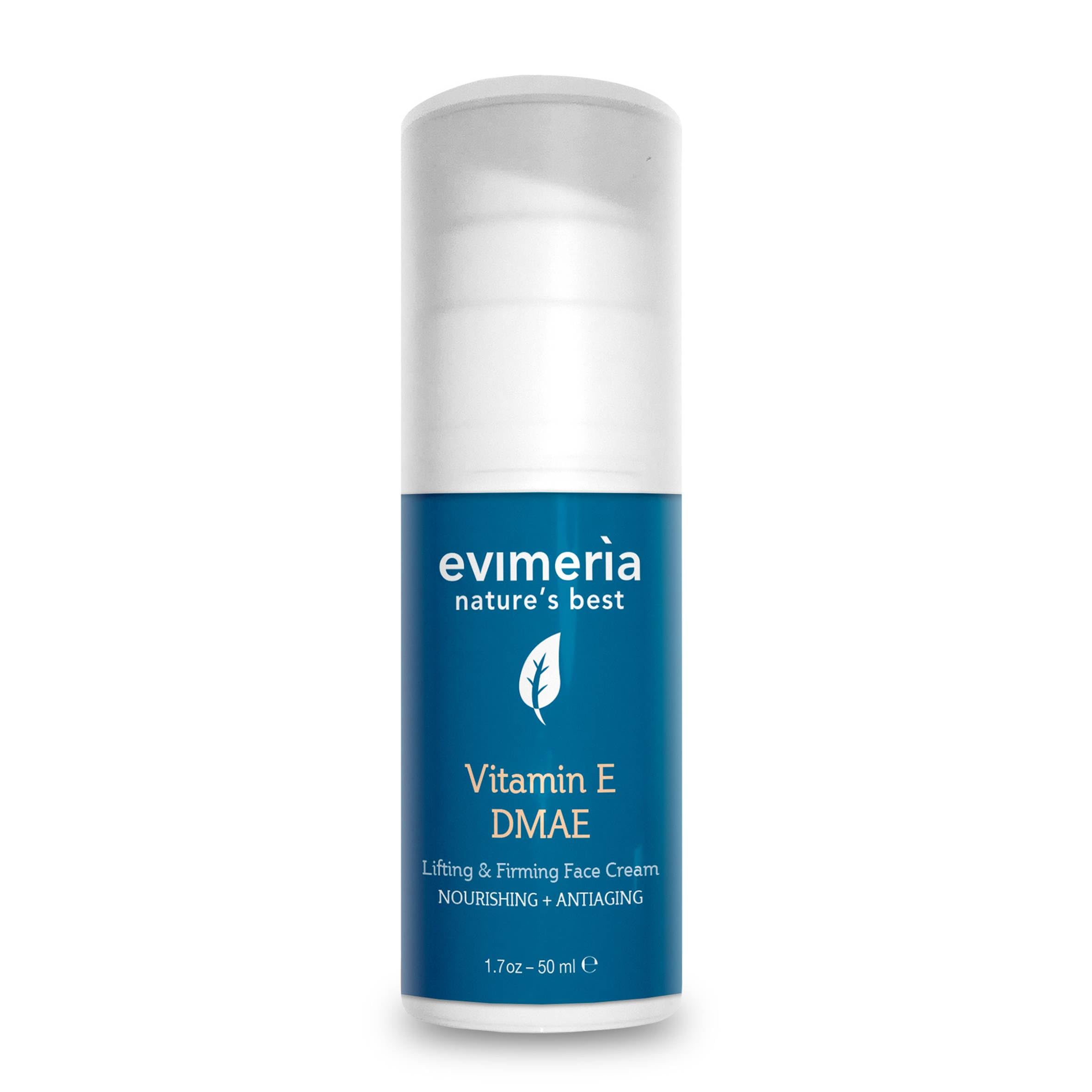 Evimerìa Vitamin E + DMAE strong anti-wrinkle and anti-aging cream with shock effect for face and neck 50 ml. Made in Italy.