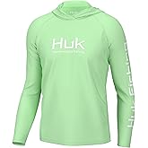 HUK Mens Pursuit Vented Long Sleeve Hoodie, Fishing Shirt with Hood