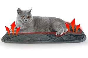 AUPETEK Self-Warming Cat Bed Indoor/Outdoor Super Soft Self Heating Pet Mat Washable Thermal Pad for Cat & Dog 21x15.7 inch