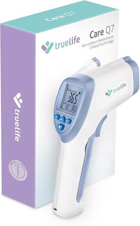 Truelife Care Q7 Thermometre Frontal Medical Sans Contact Precis Avec Ecran Lcd Pour Enfants Adultes Lait Et La Nourriture Ce Rohs Iso Sukl Approuve Amazon Fr Bebes Puericulture