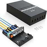Enmane 6 Port Patch Panel Blank Keystone Patch Panel Shielded Compatible with LC/SC/ST/FC/USB/HDMI Keystone Jack for Desk/Wall Mount Home Ethernet Termination Box