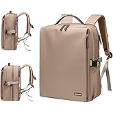 GOLF SUPAGS Stylish Laptop Backpack for Women Airline Approved Perfect for Work College and Travel Multi-Functional Casual Daypack Fits 17.3 Inch Notebook (Champagne)