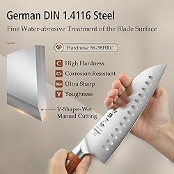 HEZHEN Santoku Chef Knife-7.3 inch Blade German DIN