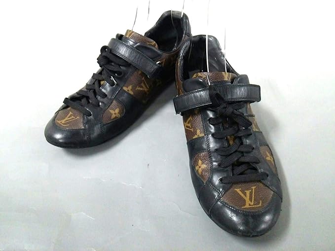 Amazon Co Jp ルイヴィトン Louis Vuitton スニーカー メンズ ダークブラウン 黒 ブラウン Yq4u1pmo グローブトロッター ライン スニーカー モノグラム キャンバス 中古 服 ファッション小物