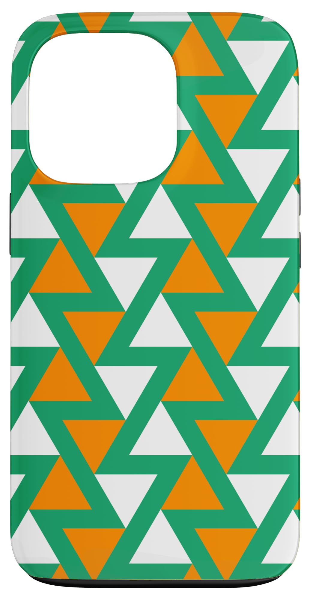 Green Orange White Ireland Tricolor Triangle Zigzag Pattern Case for iPhone 13 Pro