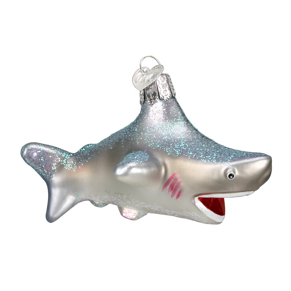 Old World Christmas Sea and Water Animals Glass Blown Ornaments for Christmas Tree, Silver, 2.25 — image 1