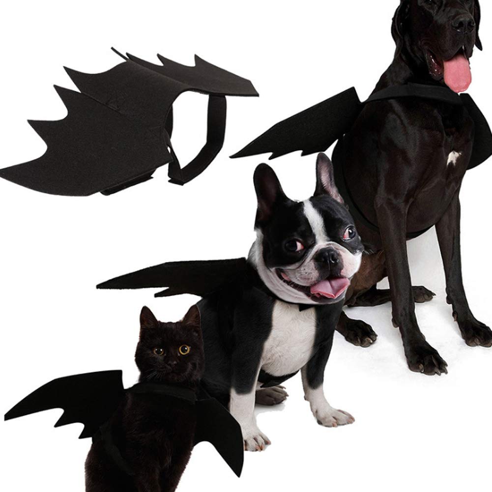 Halloween Dog Bat Wings Pets Bat Halloween Costume Black Adjustable for Large Dogs