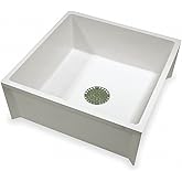 Mustee 24" x 24" x 10" White Mop Sink, 10" Bowl Depth, Durastone