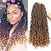 Eerya 3 Packs Goddess Locs Crochet Hair 18 Inch Curly Faux Locs Crochet Braiding Hair Extensions for Black Women Synthetic Pre-looped Wavy Goddess Faux Locs Crochet Hair (3Packs/Lot, 1B/27#)