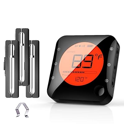 BFOUR Bluetooth Meat Thermometer Wireless Grill Thermometer with 3 Probes, Premium Digital Instant Read Meat Thermometer Food Thermometer Timer Alarm for Smoker, Grill, Oven, Kitchen, Cooking, BBQ