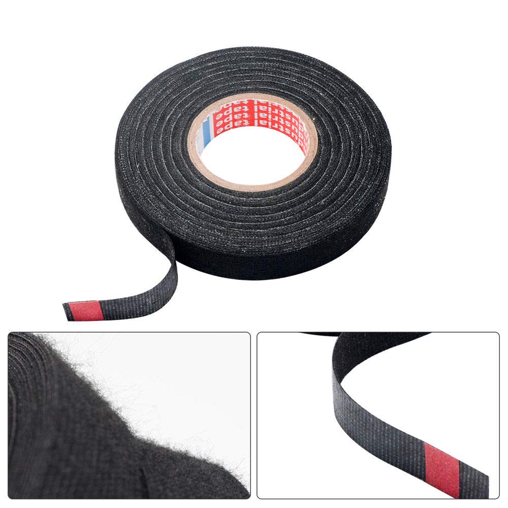 Wiring Tape Vogueing Tool 1Pcs Insulation Tape Loom Cloth Fabric Harness Tape Black for Automotive Interior Parts (9MM x 25M)