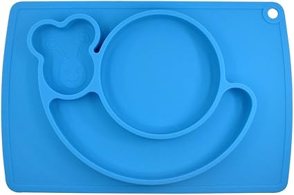 Set De Table Et Assiette A Ventouse En Silicone Par Emon Escargot Amazon Fr Bebes Puericulture