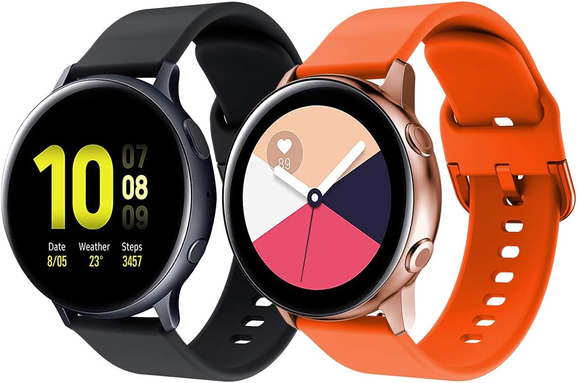 Yayuu Compatible Samsung Galaxy Watch Active/Active2 40mm/44mm Band Strap 20mm Silicone Wristband for Galaxy Watch Active/Galaxy Active 2/Galaxy Watch 42mm/Gear S2 Classic/Gear Sport Smart Watch