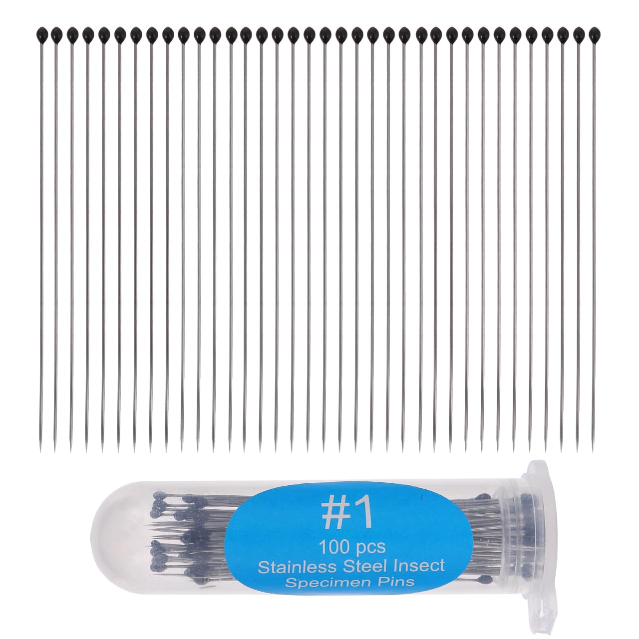 iplusmile 100 Pcs Stainless Steel Insect Specimen Needles for School Entomology Dissection, Collectible Insect Display