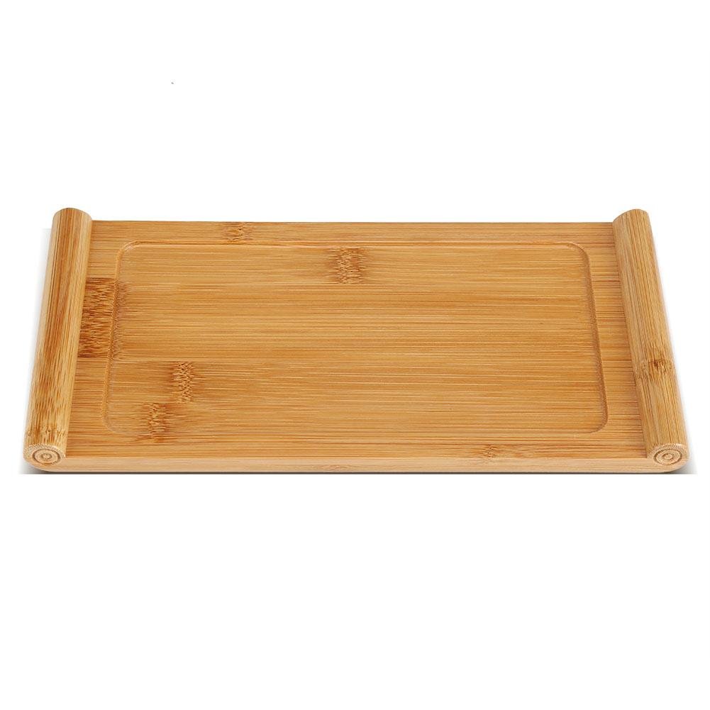 Fdit Bamboo Tea Tray Chinese Tea Serving Tray Classic Gongfu Kungfu Portable Travel Tea Set Green Tea Teapot Trivets Cup Plate Food Dessert Serving Tray