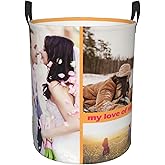 Custom Laundry Basket,Personalized Laundry Hamper With Photo Name,Customized Dirty Clothes Hamper With Handle,Collapsible Storage Basket For Bathroom Living Room Bedroom