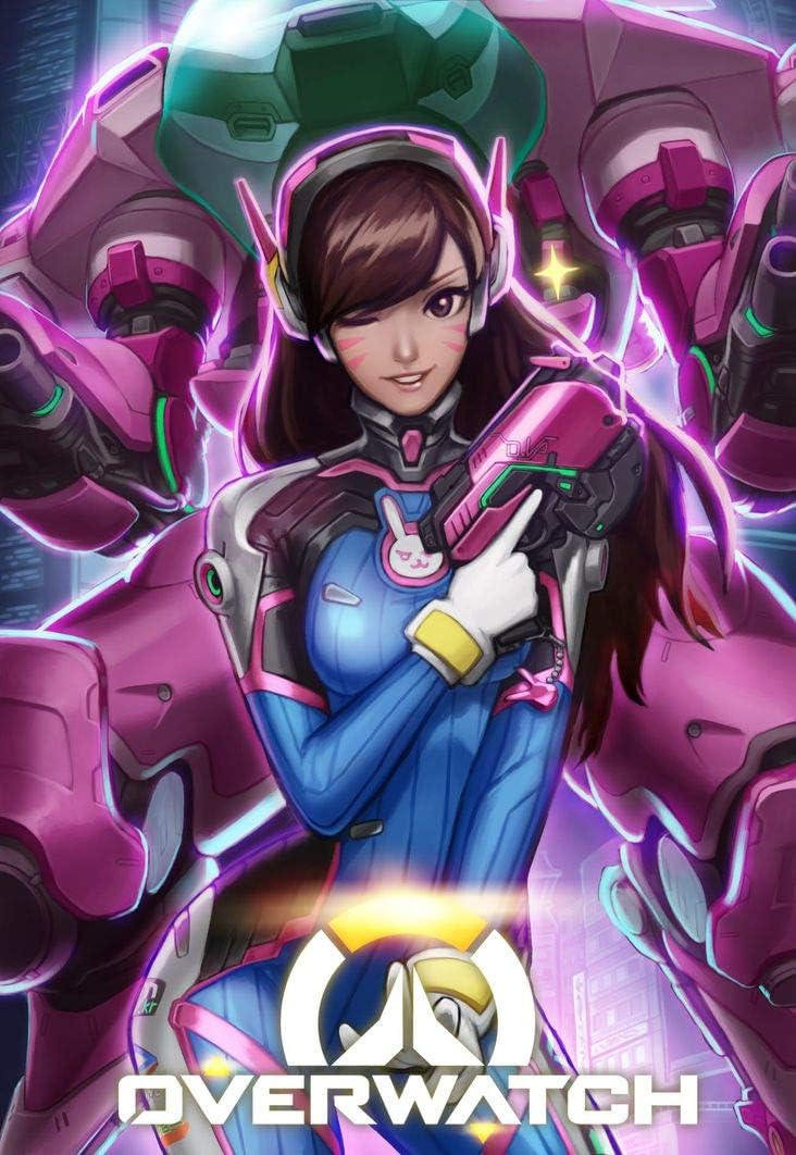 JinJing Prints Overwatch D Va 24inch x 35inch Customized Silk Print Poster | Silk Wallpaper | Silk Printing