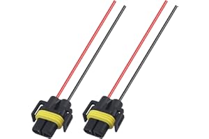 2PCS H11 Fog Light Harness,H8/H9/880/881 Female H11 Headlight Connector Adapter Plug with Wire,12-24V Headlight/Fog Light/Day