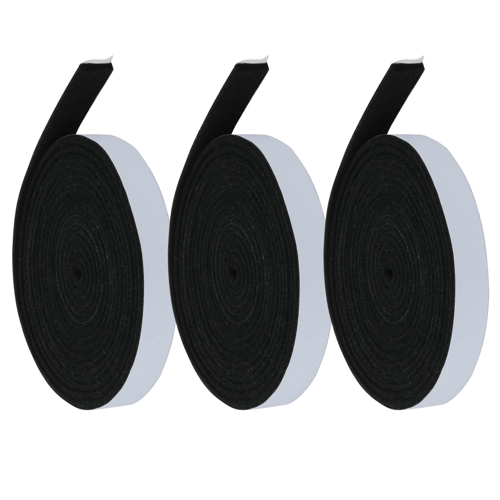 Carkio High Heat Smoker Gasket Fireproof Tape, Smoker Gasket Seals, 3Pack 1/2" x 1/8" 8.2Feet High Temp Grill Gasket Self Stick Felt, Grill Tape for Smokers BBQ Lid