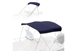 Cerumute 3 Bow Bimini Top Replacement Canvas with Stern Light Hole and Storage Boot, 900D Heavy Duty Waterproof Bimini Top Canvas Only Without Frame 6'L 67"-72" W Navy Blue