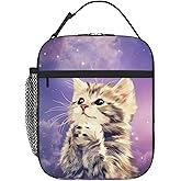 Galaxy Cat Lunch Bag Insulated Lunch Box Reusable Lunch Tote Bag For Kids Boys Girls Women Men Work Picnic