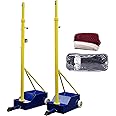 Badminton/Volleyball Pole & Nets Package,Portable Volleyball Net for Backyard Freestanding Badminton Court Training Net for Indoor or Outdoor,Volleyball Net Stand with Poles