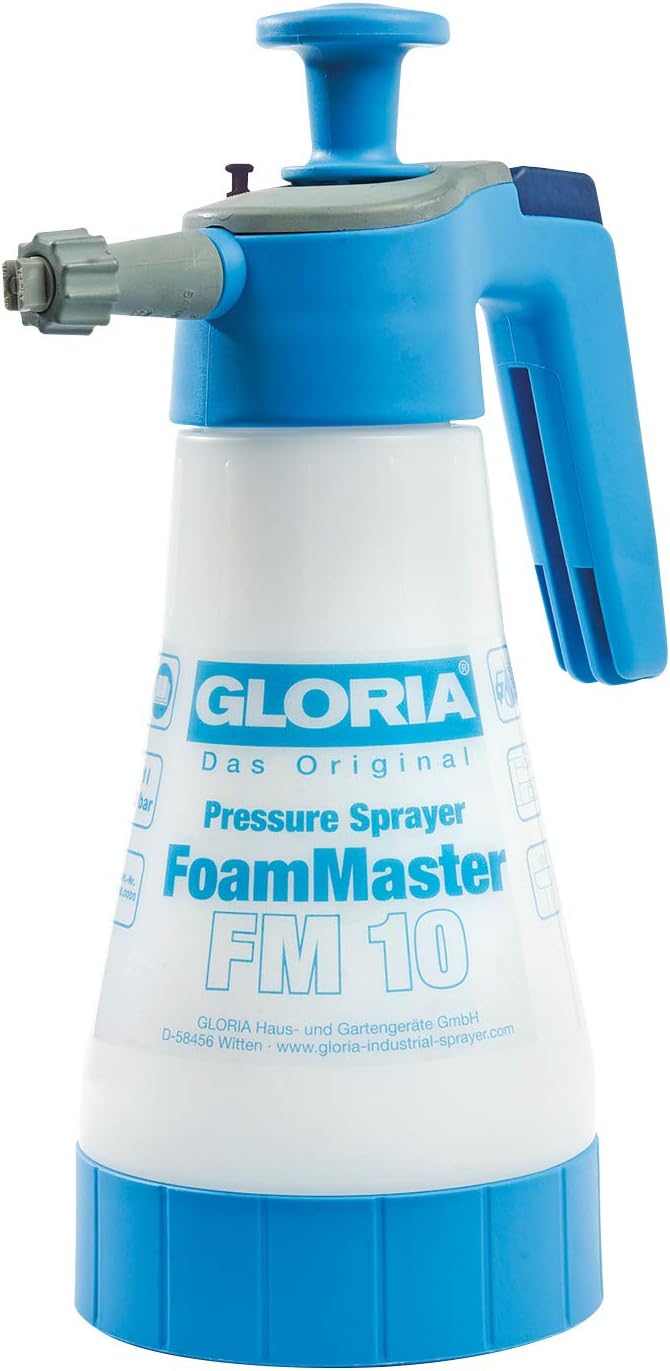 GLORIA FoamMaster FM 10 | Schaumsprüher | 1 L Füllinhalt | Austauschbare Schaumpatronen | Drucksprüher zur Autoreinigung