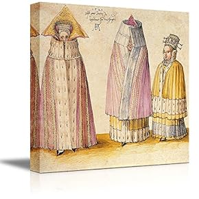 Three Mighty Ladies from Livonia by Albrecht Durer - Canvas Print Wall Art Famous Painting Reproduction - 12" x 12"