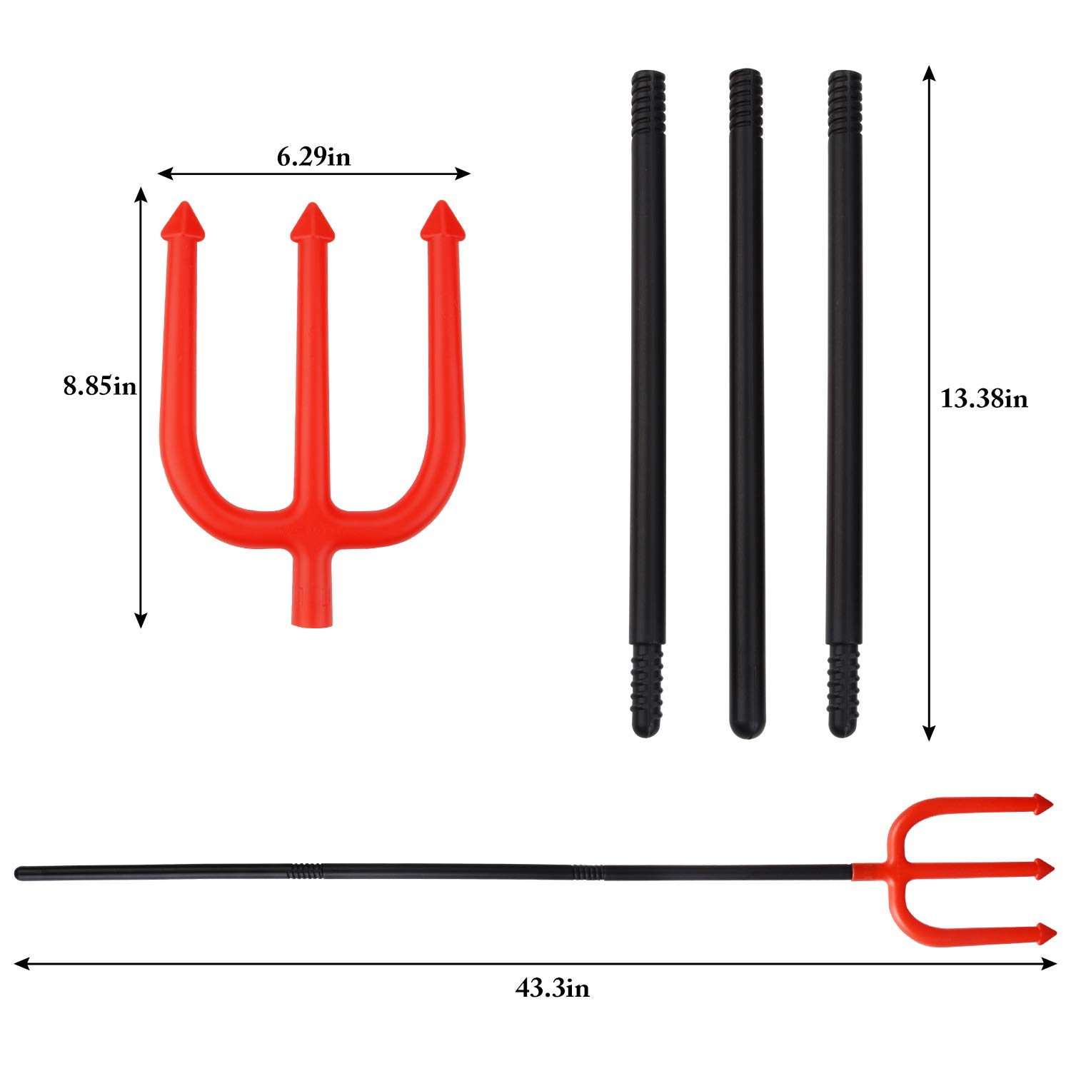 Fansport Halloween Kids Toy Pitchfork with Handle Halloween Prop Costume Prop Haunted House Prop