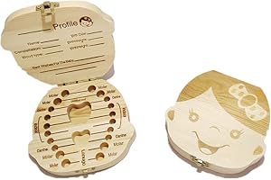 ACCURATE INVESTMENT LTD Wooden Baby Girl Milk Teeth Save Box Souvenir Box Organizer Holder Storage for Kids Baby