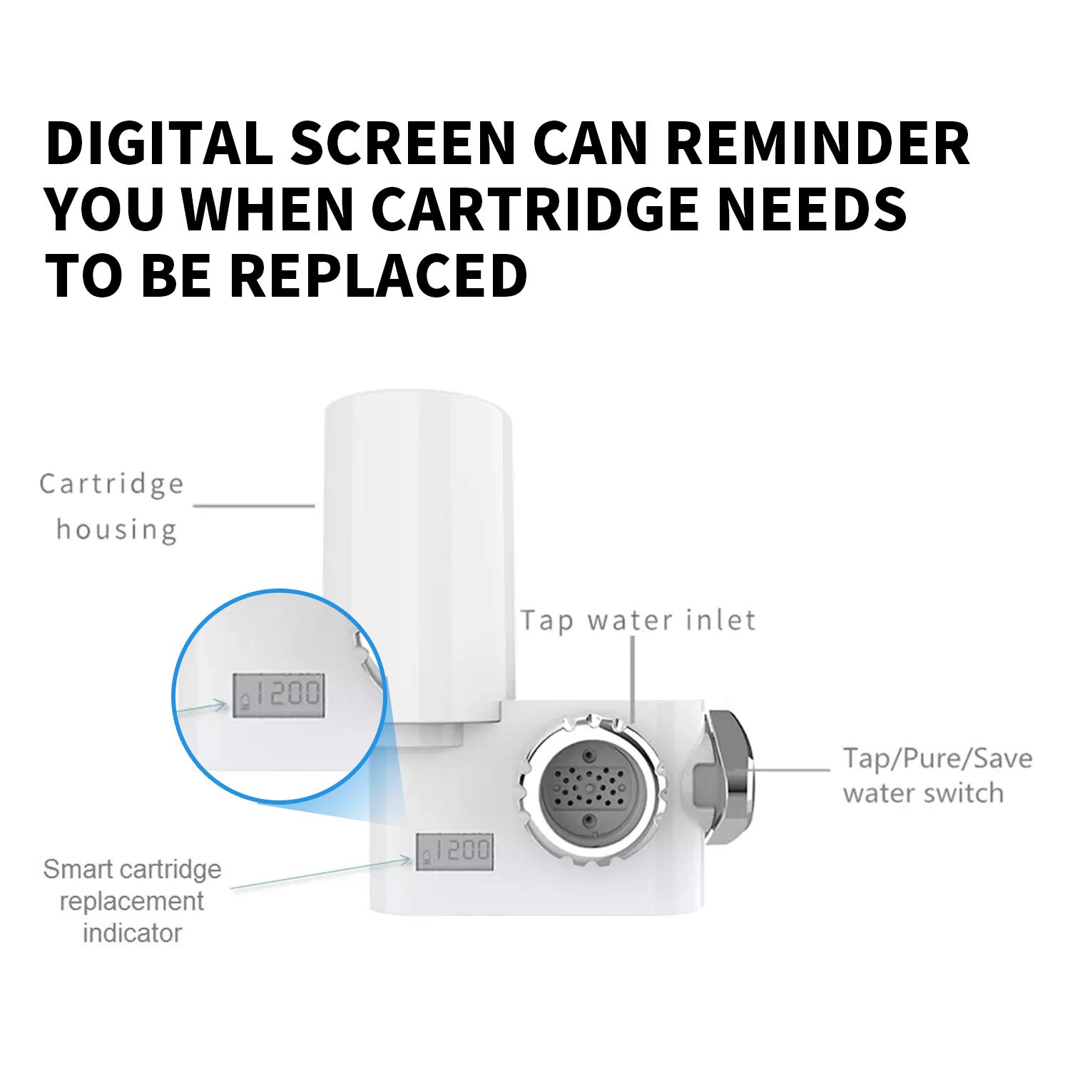 WHK Water Faucet Filter Tap Water Filter Water Filter Faucet on Sink Water Filter, Remove 99.3% Chlorine Reduce Lead and Flouride UF Membrane Faucet Mount Water Filter System, 320 Gallon-BPA Free.: Industrial & Scientific