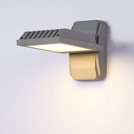 Topmo Plus Aluminium Wandleuchte Garten Wasserdichte Aussenleuchte Wand Led Wandstahler Garagen 90 Grad Drehbar 18w Bridgelux Cob Downlight Treppen Flur Garten Veranda Grau Warmweiss 20cm Amazon De Beleuchtung