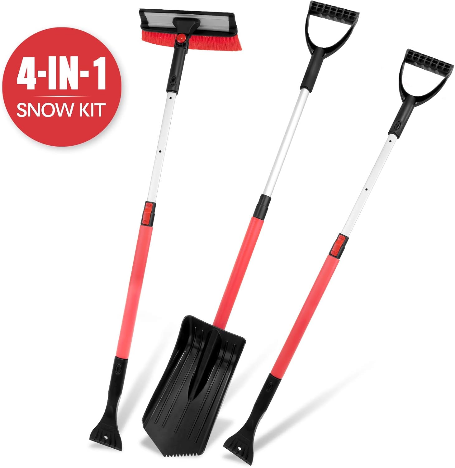 AURELIO TECH 4in1 Snow Shovel Kit with Portable Snow Shovel