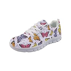 Wanyint Colorful Butterfly Print Women Sneakers