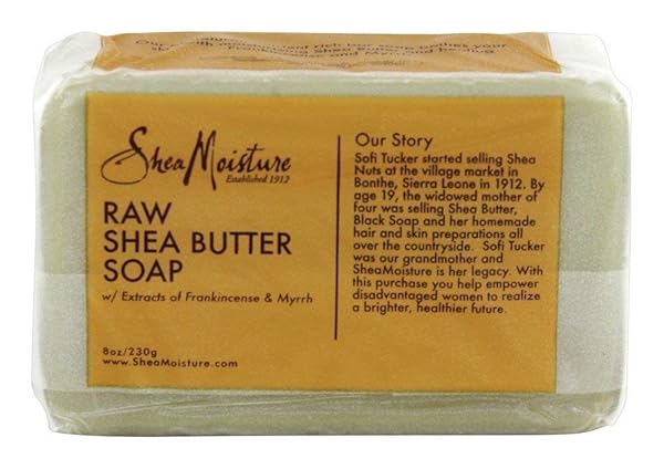 SHEA MOISTURE RAW BUTTER BAR SOAP, 8 OUNCE