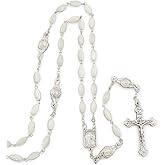 Rosary Our Lady of Lourdes Oval Mother of Pearl Beads