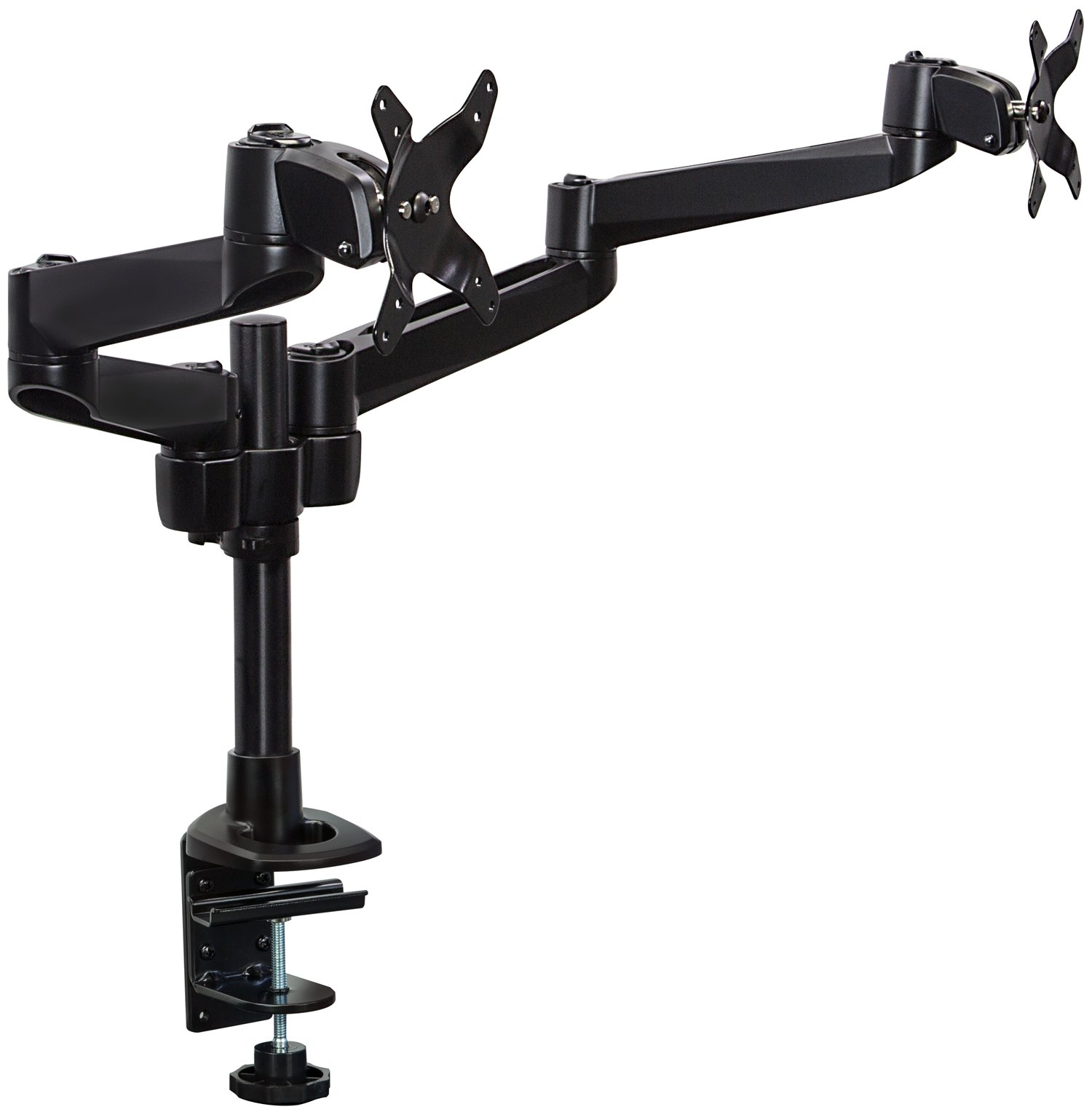 Mount-it! Dual Monitor Desk Mount Swivel Arm, Quick Connect with Combo Grommet and Clamp Base (MI-43111-BLK) by Mount-It!