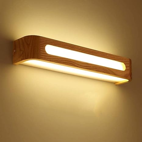 RUXMY Spiegellicht Led Simple Nordic Massivholz Wandleuchte Kreative