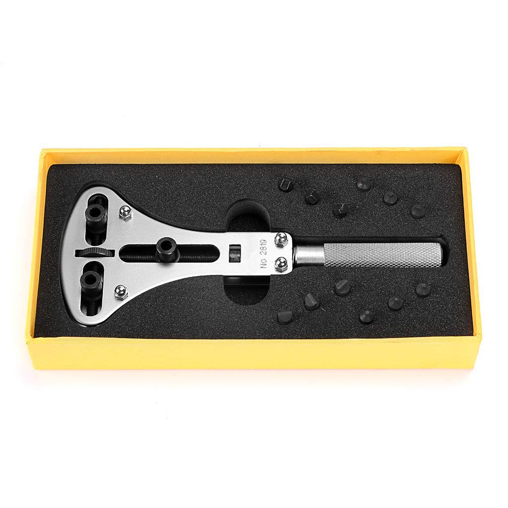 LLF Watch Case Repair Tool Kit with Large Adjustable Wrench and 12 Bits (for Watch Back Case Size 55mm)