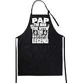 InnoBeta Pap Gifts, Pap Apron with Pocket and Adjustable Neck Strap, Kitchen Cooking Cute Apron, Birthday, Christmas, Pap Gifts from Grandkids