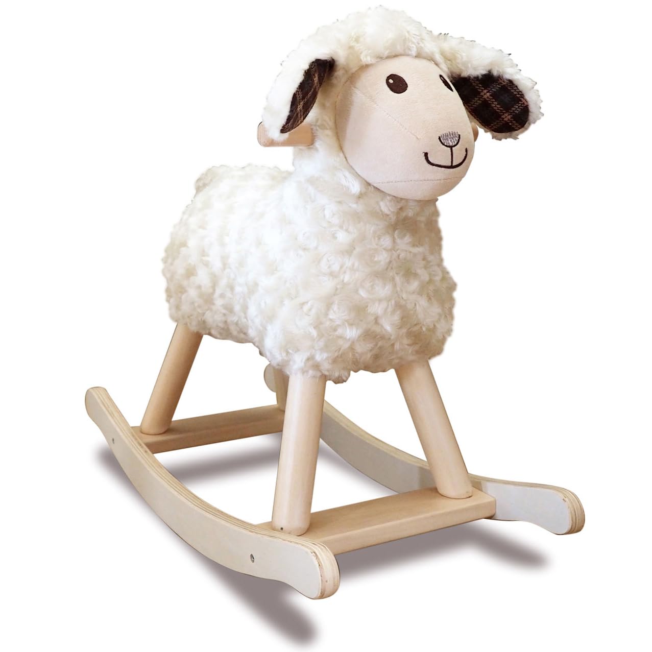 Little Bird Told Me - Lambert Sheep Rocking Toy for Baby/Toddler 9+ Months Unisex - Soft Plush Fabric, Solid Wooden Frame & Rockers, Scrunchy Ears & Tail - British Brand Since 2007