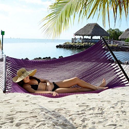 Tropic Island Large Soft Spun Polyester Plum Purple Caribbean Hammock with FREE Hanging Hardware