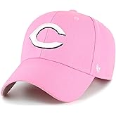 47 Brand MLB Rose Pink Primary Logo MVP Adjustable Structure Baseball Cap Hat, Adult One Size Fits All