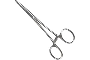 XTRM CRAFT Pean Hemostat Straight and Curved Multipurpose Locking Tweezer Clamps Serrated, Stainless Steel - Hemostats for Nurses, Fishing Forceps, Crafts and Hobby
