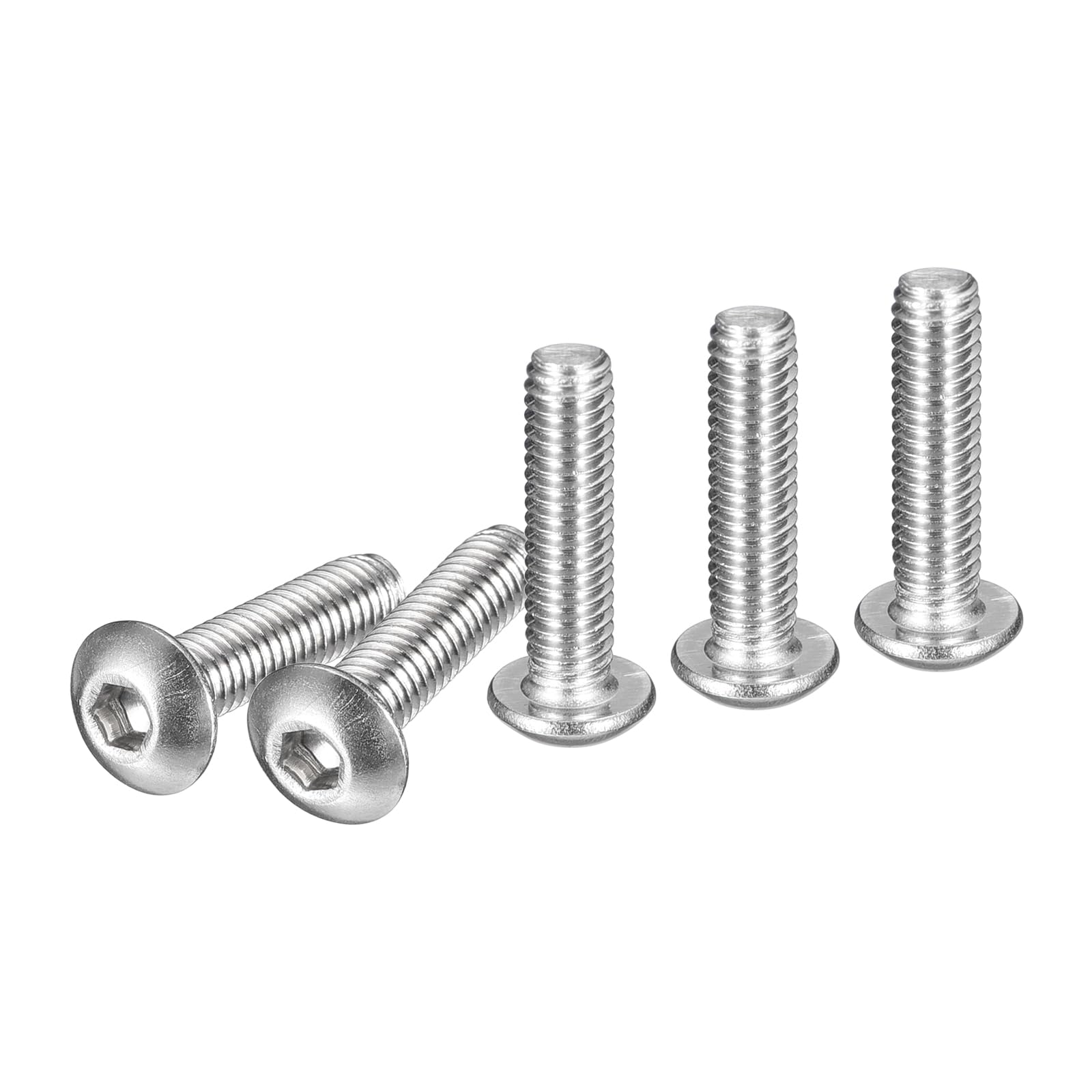 DTGN M4-0.7x16mm Button Head Socket Cap Screws - 100Pack - Good for Machine - 304 Stainless Steel 18/8 - Hex Drive Full Thread Fasteners — image 1
