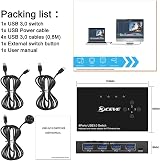 Lodokdre 4-Port USB 3.0 KVM Switch with Controller Keyboard Mouse Printer view 4