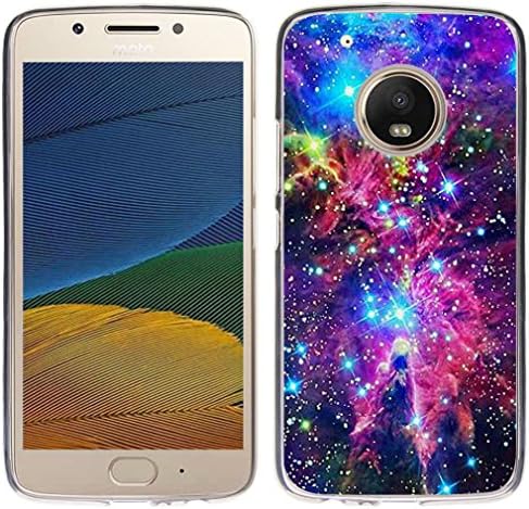 Case for Moto G5 Plus Silicone - TPU Flexible Cover Compatible for Motorola 5th Generation for Moto G5 Plus Shiny Dreamlike Nature Design Apace View Colorful Shiny (Silicone Bumper Skin)