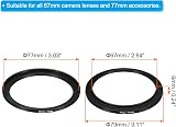 PATIKIL 67mm-77mm Aluminum Step Up Ring for Camera Lens Filter Adapter Black view 2