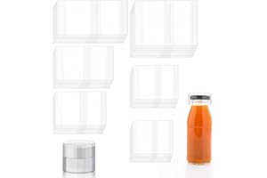 Tanstic 1200Pcs PVC Clear Perforated Shrink Band for Jars, 6 Sizes Heat Shrink Wrap Bands Shrink Seal Bands for Bottles Jars Seal (200Pcs of Each Size)