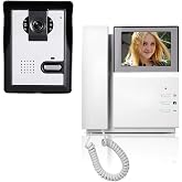 AMOCAM Video Doorbell Intercom System, 4.3 Inch Monitor Video Door Phone | Wired IR Camera with LCD Screen, Telephone Style, Video Door Phone Unlock, Two-Way Intercom for Home Apartment Improvement
